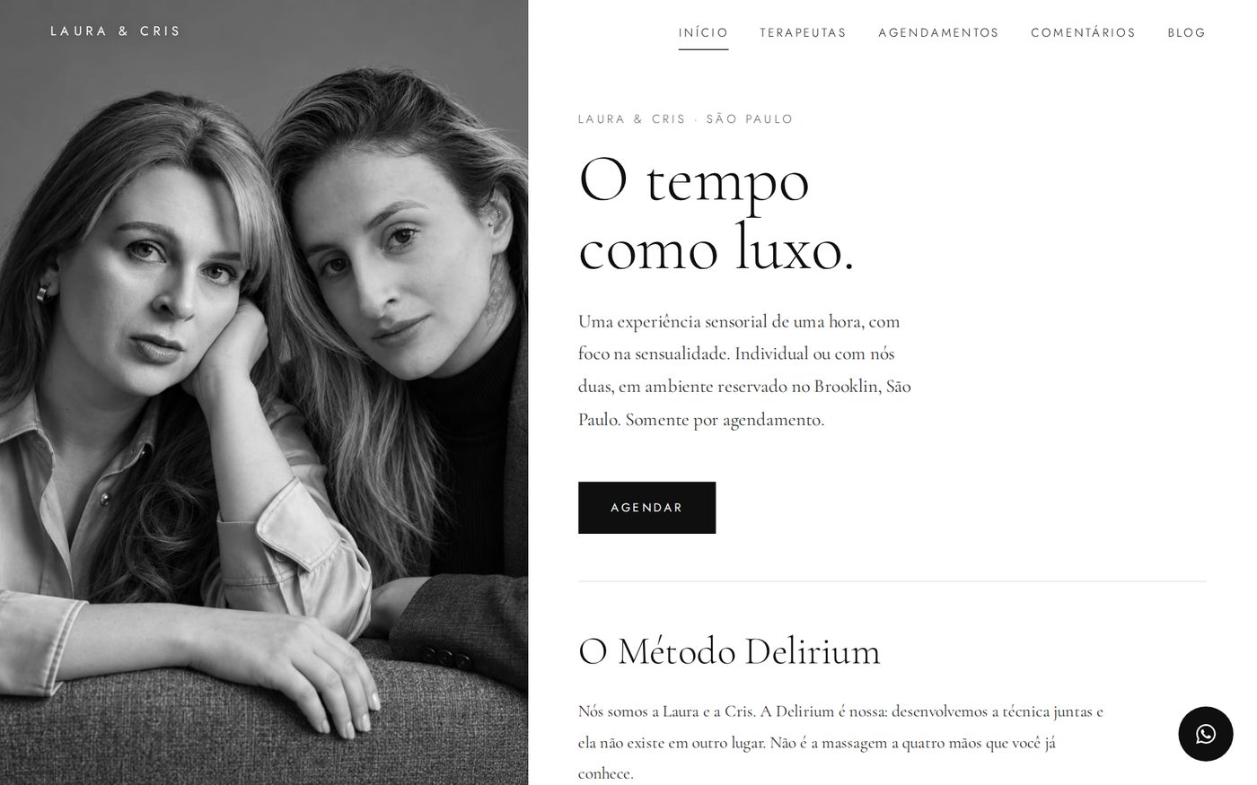 Site lauraecris.com no computador